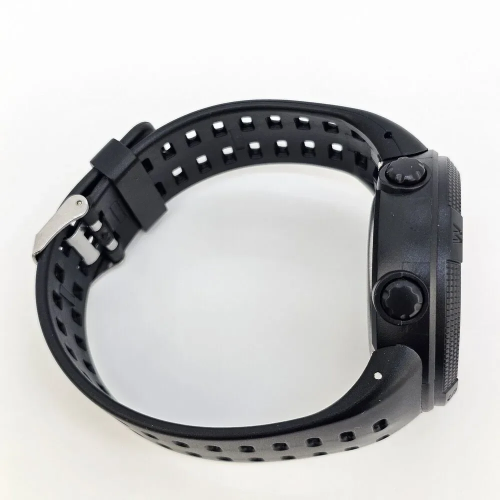 Men's Negative Display Digital Sports Watch 50MM Black Case Plastic Bands‎